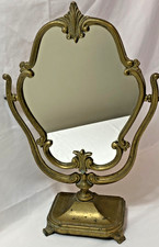 Antique 1930s Walnut Vanity Dresser with Tilting Trifold-Style Beveled Mirror — listing 5