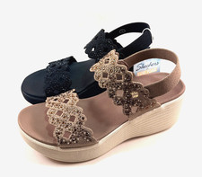 Skechers Luxe Foam Women's Black Thong Sandals with Floral Accent — listing 6