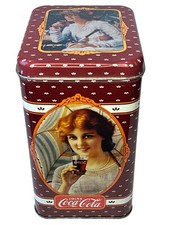 Coca-Cola "Have a Coke" Tall Lidded Tin Canister with Retro Delicious Refreshing Graphics — listing 4