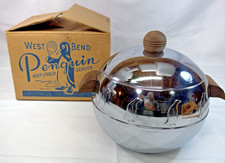 West Bend Penguin Hot & Cold Server / Ice Bucket, Chrome with Bakelite Handles — listing 4