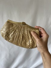 Vintage Pink Snakeskin-Embossed Frame Evening Bag with Beaded Bow Strap — listing 6