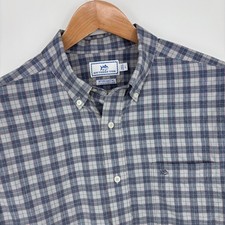 Southern Tide Intercoastal Blue Gingham Button-Down Shirt, Size XXL — listing 3
