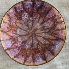 Enamel-on-Copper Trinket Dish, Royal Blue with Multicolor Abstract Design, Signed by Winn Ng, Dated 1984 — listing 3