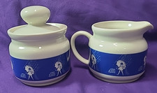 Morton Salt "When It Rains It Pours" Advertising Sugar Bowl and Creamer Set — listing 3