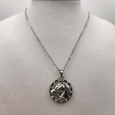 Gold-Tone Rhinestone Pave Horse Circle Pendant — listing 3