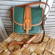 Vintage Dooney & Bourke All-Weather Leather Black Equestrian Flap Crossbody Bag — listing 6