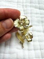 Vintage Gold-Tone Floral Patterned Wide Band Ring 14K or 10K — listing 3