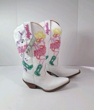 Dingo Nashville Nights White Leather Cowboy Boots — listing 2