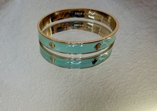 Kate Spade New York Silver-Tone Hinged Bangle Bracelet with Gold-Tone Spade Flower Studs — listing 6