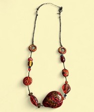 Vintage Faceted Amber-Yellow Glass Bead Flapper-Length Necklace — listing 2