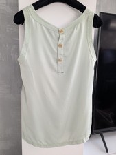 Vintage Chanel Boutique Cream Silk Pleated-Bib Blouse with Gold CC Buttons — listing 6