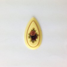 Vintage Oval Floral Rose Pendant with Domed Glass Cabochon — listing 3