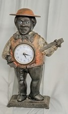 Vintage Figural Novelty Clock — Banjo-Playing Figure with Clock-Face Banjo Body — listing 3