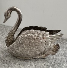 Silver-Plated Figural Swan Napkin Holder / Letter Rack