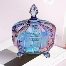 Small Clear Glass Lidded Candy Jar / Apothecary Trinket Jar with Ball Finial — listing 3