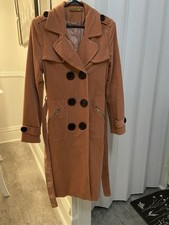 Pink Corduroy Belted Trench Coat / Wrap Jacket — listing 2