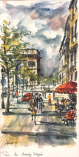 Framed Parisian Street Scene Print with Patisserie and Passage Voltaire — listing 2