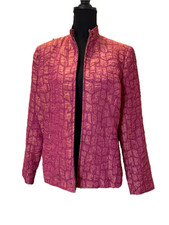Erin London Foiled Fur Textured Burgundy Button-Front Jacket, Size Large, NWT — listing 6