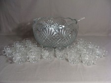 L.E. Smith Glass Pineapple Pattern Pressed Glass Punch Bowl 13in — listing 5