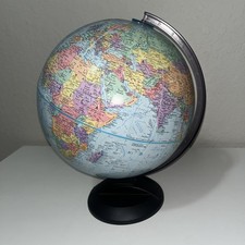 Replogle World Nation Series 12-Inch Raised Relief Globe on Gold Metal Base