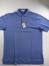 Peter Millar Summer Comfort Youth Golf Polo, Turquoise Shark Print, Size XL (13-14) — listing 2
