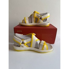 Camper Women's Yellow Leather Strappy Slingback Sandals — listing 3