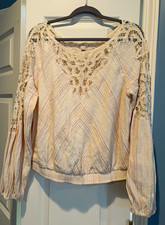 Free People Mixed Stripe Patchwork Polo Dress, Size Small, Peach/Multi, listing 6