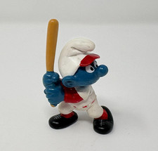 Vintage Smurf Baseball Players Set of 2 - Catcher and Batter PVC Figures — listing 5