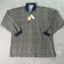 Bugle Boy Jean Company Y2K Blue Pinstripe Zip-Front Long Sleeve Shirt, Size L — listing 3
