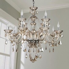 Vintage Italian-Style 5-Light Crystal Chandelier with Beaded Floral Accents, listing 3
