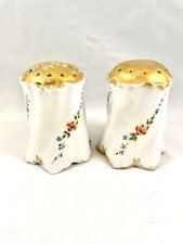 Vintage Cream Porcelain Salt Shaker and Pepper Mill Grinder Set with Gold Trim — listing 3