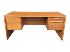 Mid-Century Danish Modern Style Teak Executive Desk with Pedestal Drawers and Matching Credenza — listing 2