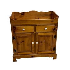 Vintage Colonial-Style Pine Dry Sink Washstand Cabinet with Backsplash Gallery — listing 4
