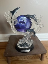 Bradford Exchange Moonlit Splendor Dolphin Figurine with Etched Crystal Globe — listing 2
