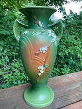 Roseville Pottery Snowberry Two-Handled Vase in Blue — listing 2