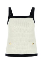 Gucci Ivory Open-Weave Crochet Mesh Sleeveless Tank Top — listing 2