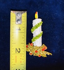 Vintage Figural Chamberstick Candle Holder Brooch with Rhinestones — listing 5