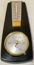 Vintage Taylor Instruments Weather Station Barometer & Thermometer in Broken-Arch Wood Case — listing 2