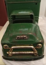 Vintage 1930s-1940s Pressed Steel Delivery/Box Truck with Rear Doors, Green, ~18" — listing 6