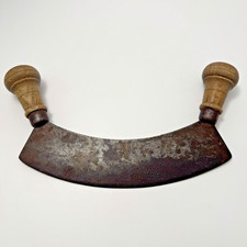 Antique Curved Mezzaluna Herb Chopper with Twin Wood Handles (H&M No. 23) and Assorted Vintage Kitchen Tools — listing 2