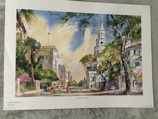 Virginia Fouché Bolton "South Battery - Charleston, S.C." Framed Watercolor Print — listing 4