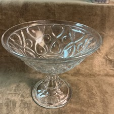 Vintage Sandwich Glass Pressed Glass Tableware Lot (Plates, Bowls, Nappies, Square Dishes, Handled Plate) — listing 6