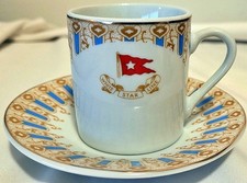 Titanic Museum Attraction Cobalt Blue & Gold Demitasse Cup and Saucer