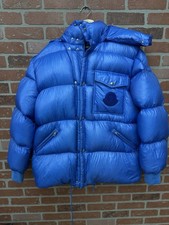 Moncler Black Shiny Nylon Down Puffer Jacket with Detachable Hood, Size Small