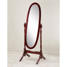 Oval Cheval Floor Mirror with Tilting Frame on Turned-Spindle Stand — listing 4