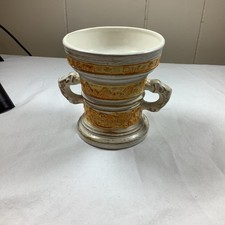German Ceramic Beer Steins with Pewter Lids and Painted Glass Stein (Group) — listing 5