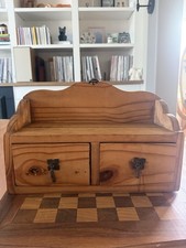 Pair of Rustic Solid Pine Storage Chests with Hinged Lids and Bracket Feet — listing 3