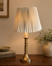 Vintage Empire Pleated Fabric Lamp Shade, Cream/Off-White — listing 3