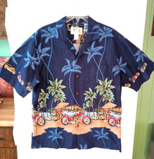 KY's Made in Hawaii Motorcycle Chopper Palm Tree Hawaiian Aloha Shirt, Size XL — listing 2
