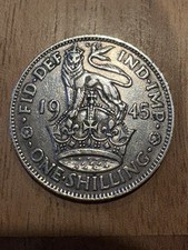 1945 George VI Scottish Crest One Shilling Silver Coin, listing 6